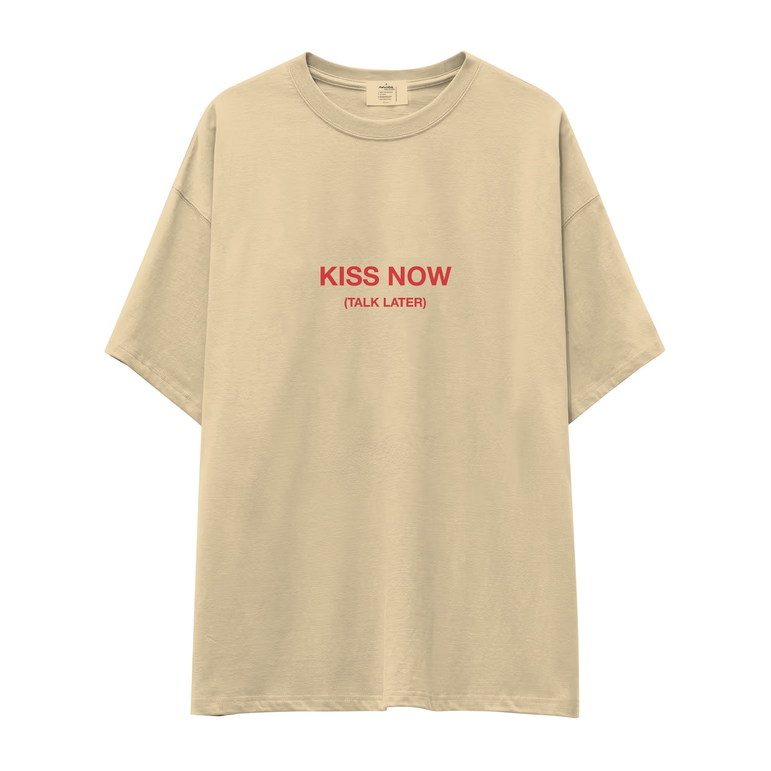 Kiss Now Talk Later Oversize Tişört