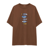 Marine Pattern Study Oversize Tişört