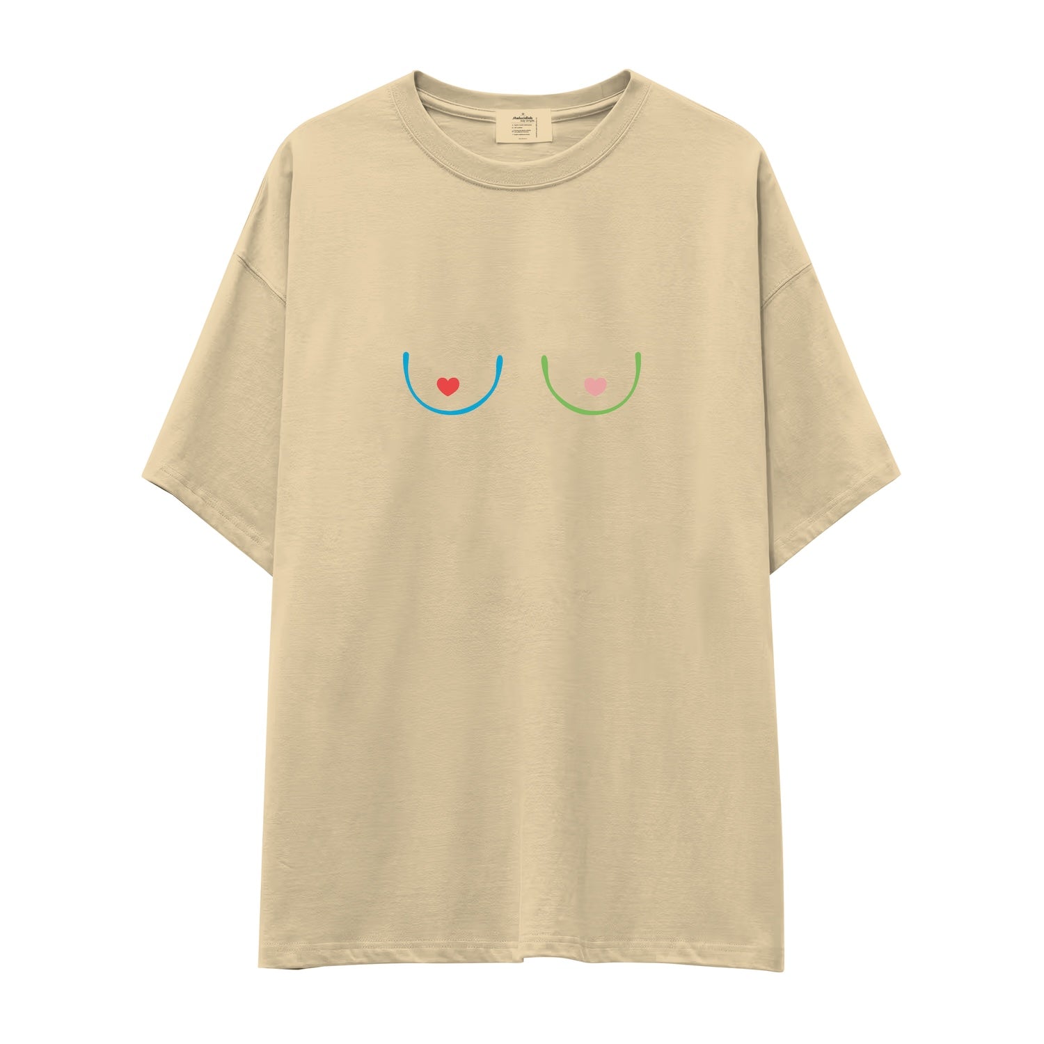 Boobs & Hearts Oversize Tişört