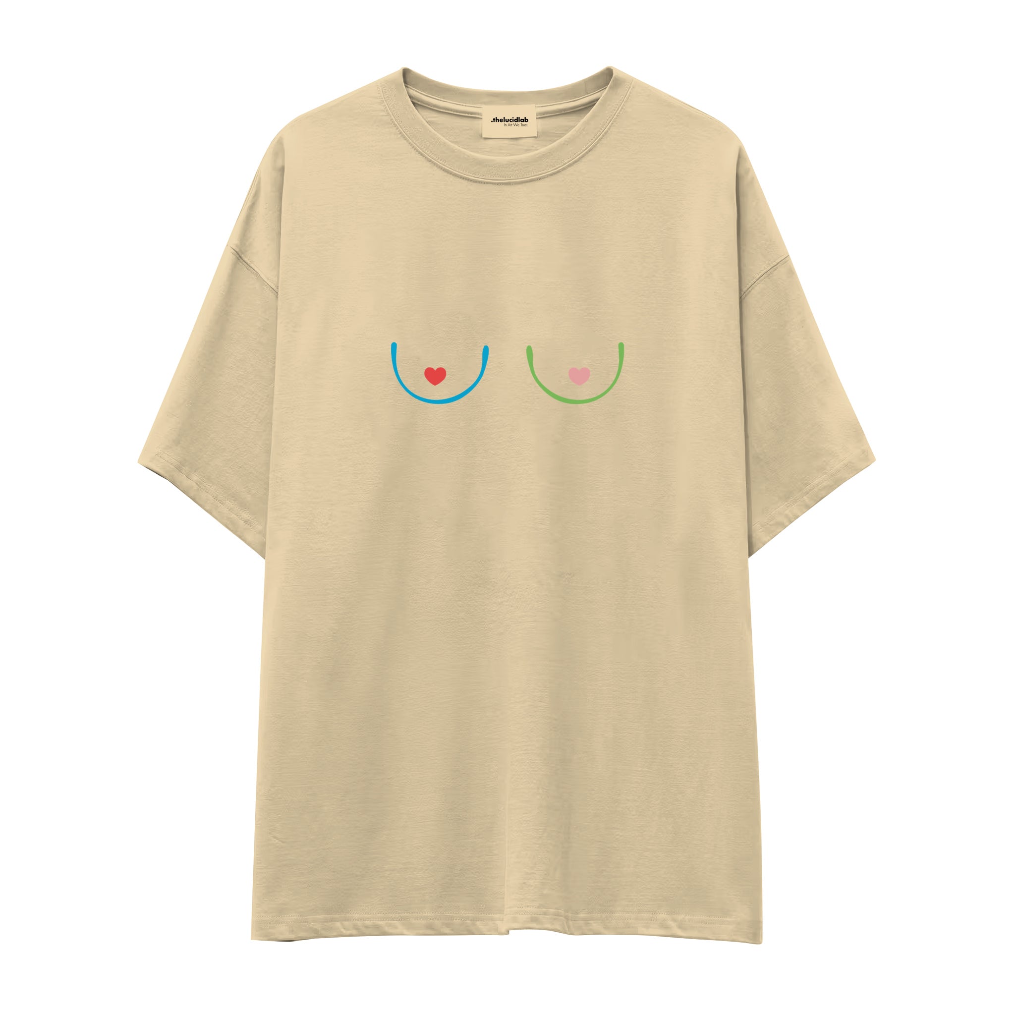 Boobs & Hearts Oversize Tişört