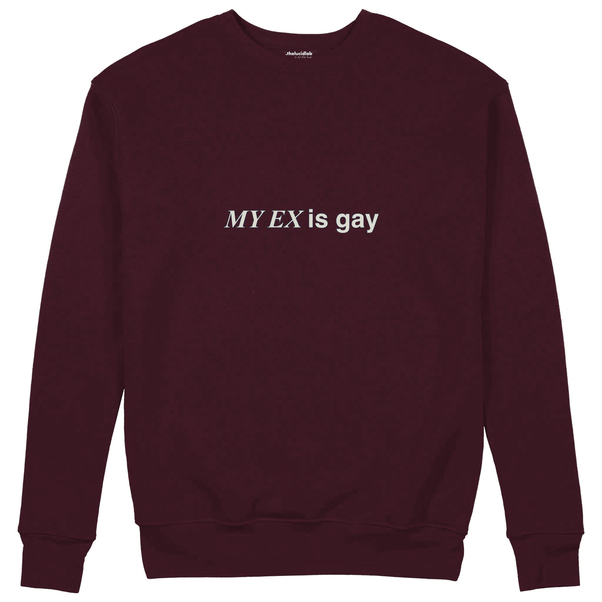 My Ex Is Gay Sweatshirt — Bordo — Görsel 1