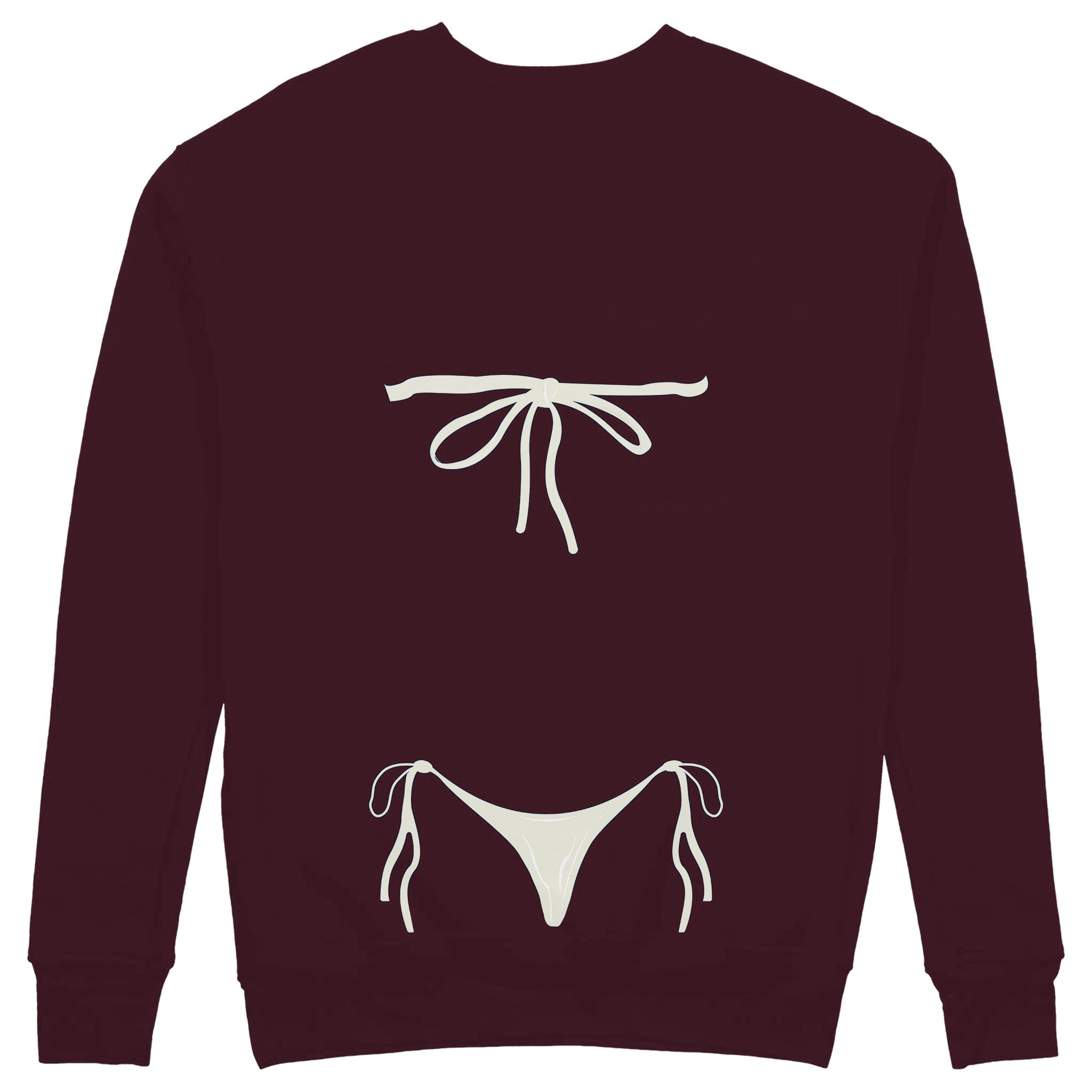White Bikini Sweatshirt — Bordo — Görsel 2