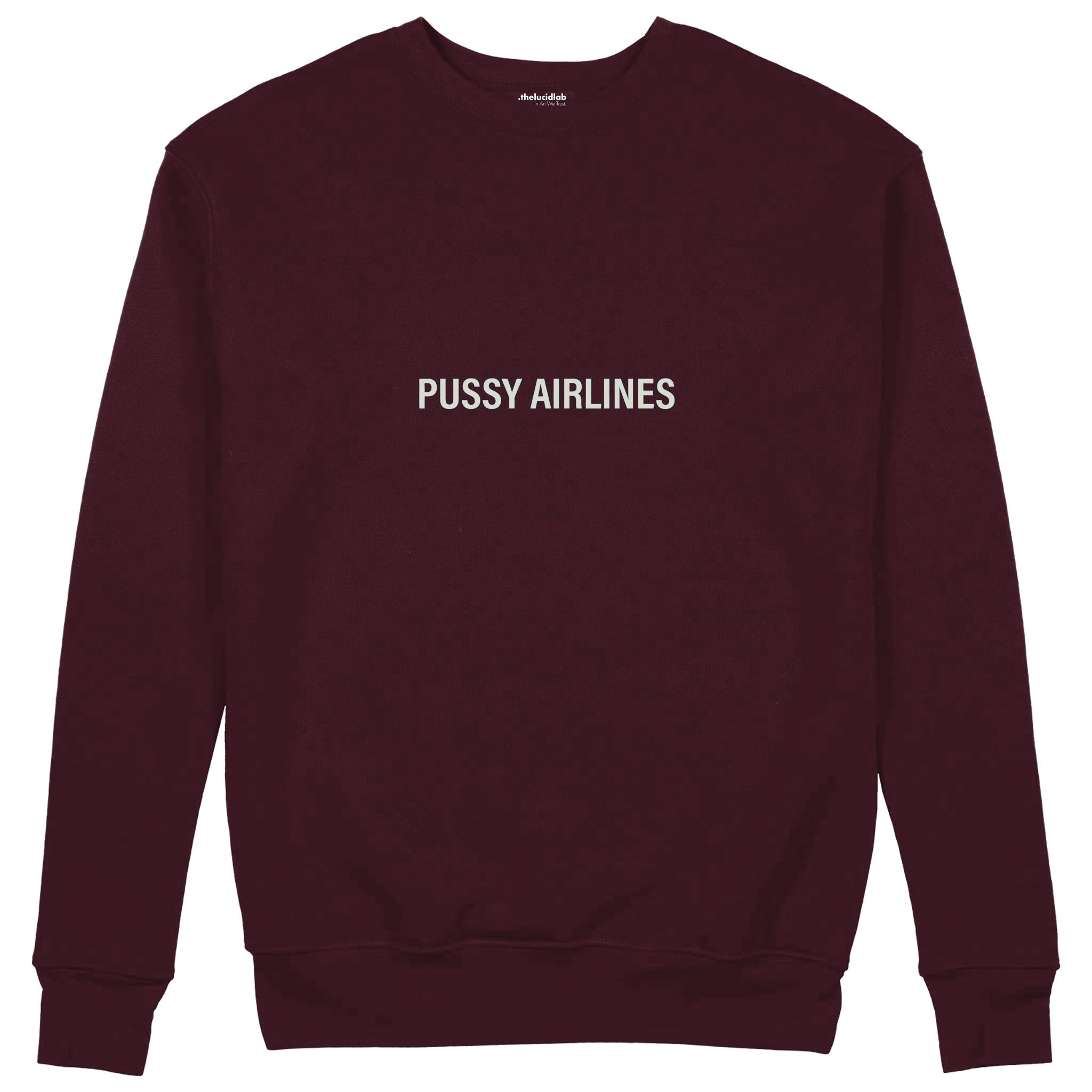 Pussy Airlines Sweatshirt — Bordo — Görsel 1