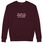 Give My Middle Finger Sweatshirt — Bordo — Görsel 1