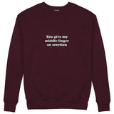 Give My Middle Finger Sweatshirt — Bordo — Görsel 1