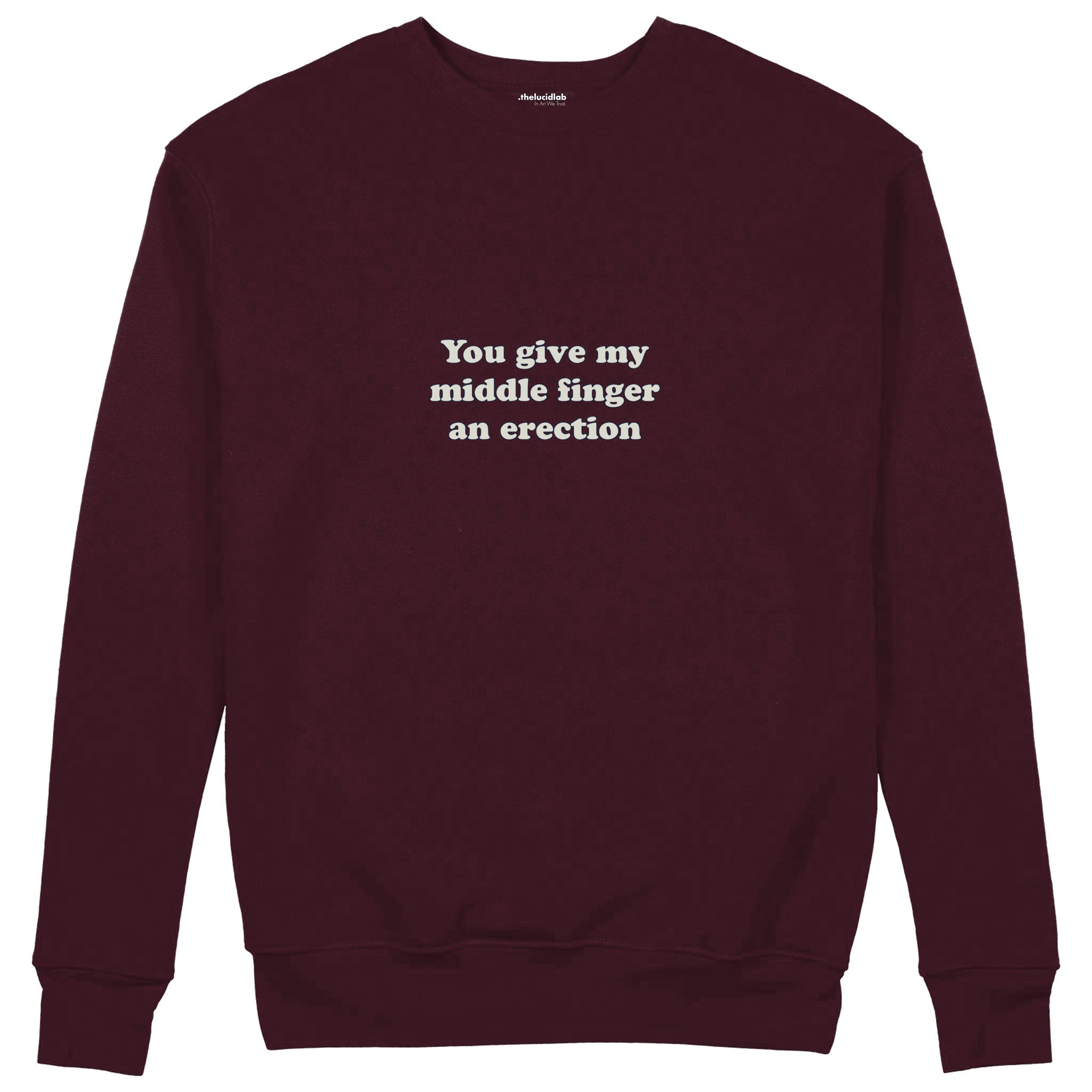 Give My Middle Finger Sweatshirt — Bordo — Görsel 1