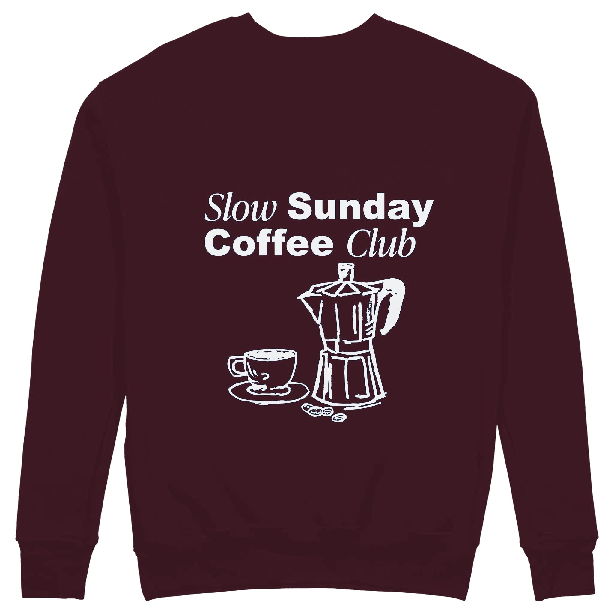 Slow Sunday Coffee Club Sweatshirt — Bordo — Görsel 1