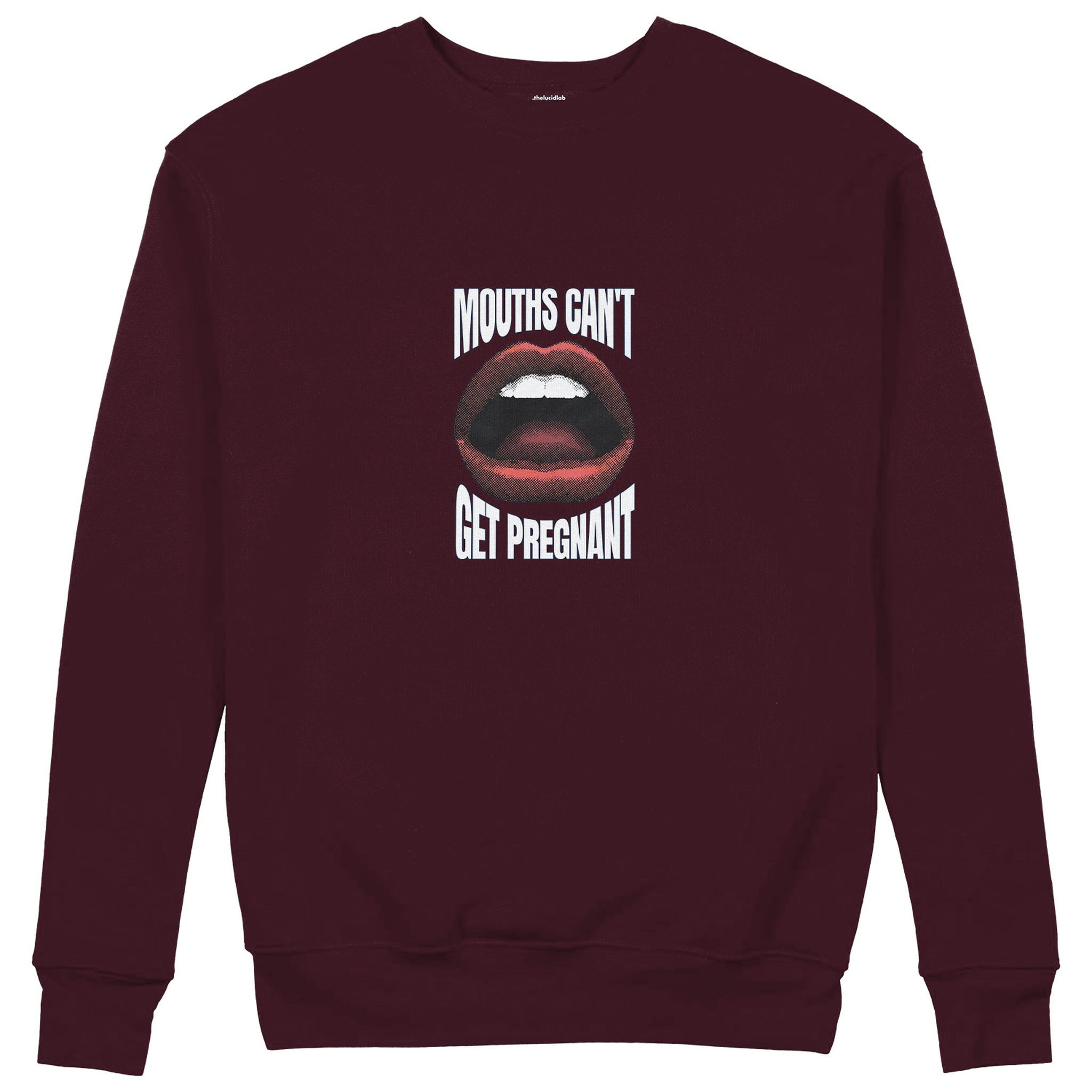 Mouths Can't Get Pregnant Sweatshirt — Bordo — Görsel 1