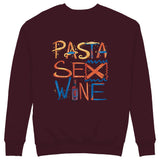 Pasta Sex Wine Sweatshirt — Bordo — Görsel 1