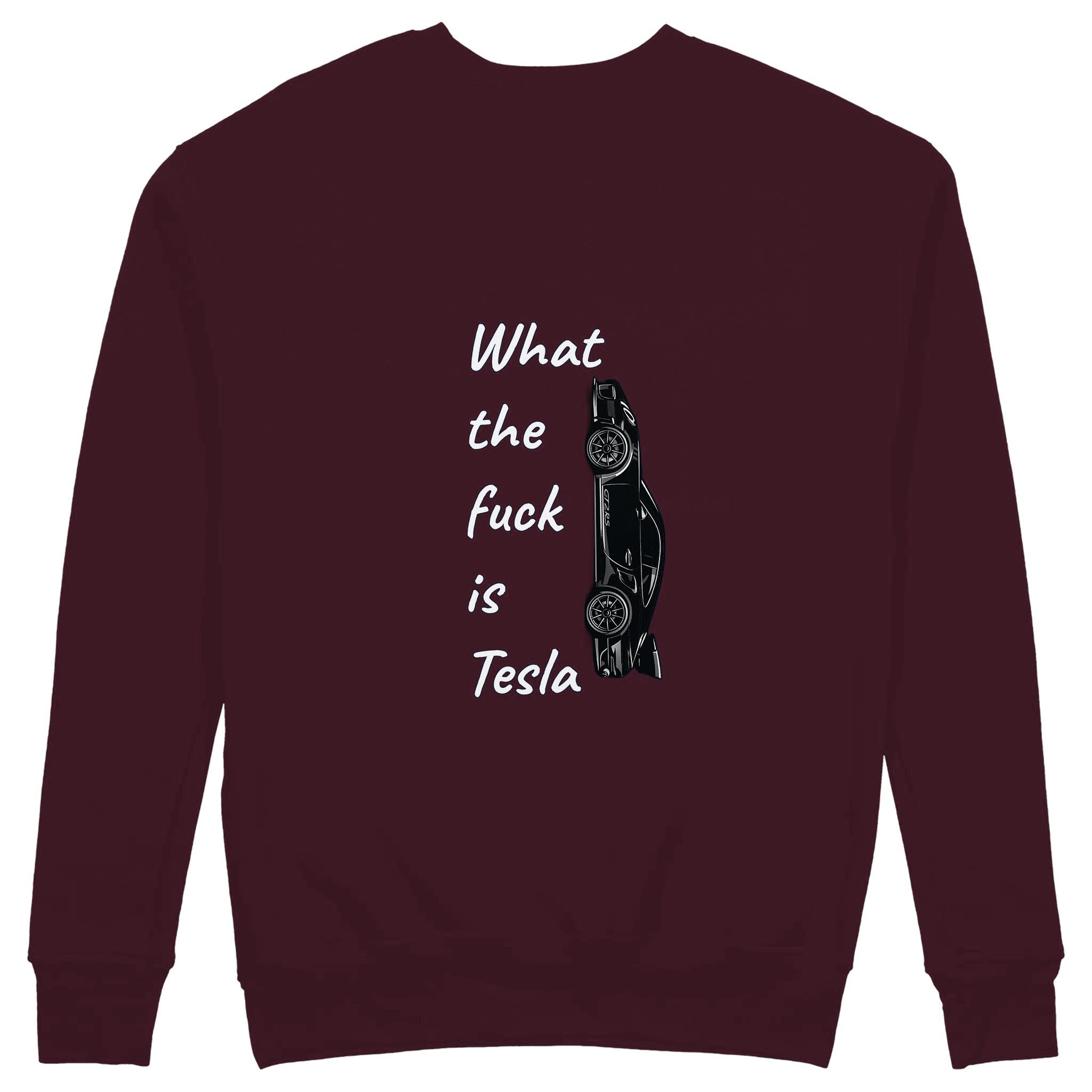 What The Fuck Is Tesla Sweatshirt — Bordo — Görsel 1