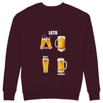 Lets Get Beers Tonight Sweatshirt — Bordo — Görsel 1