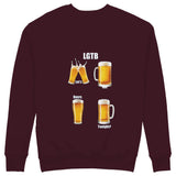 Lets Get Beers Tonight Sweatshirt — Bordo — Görsel 1