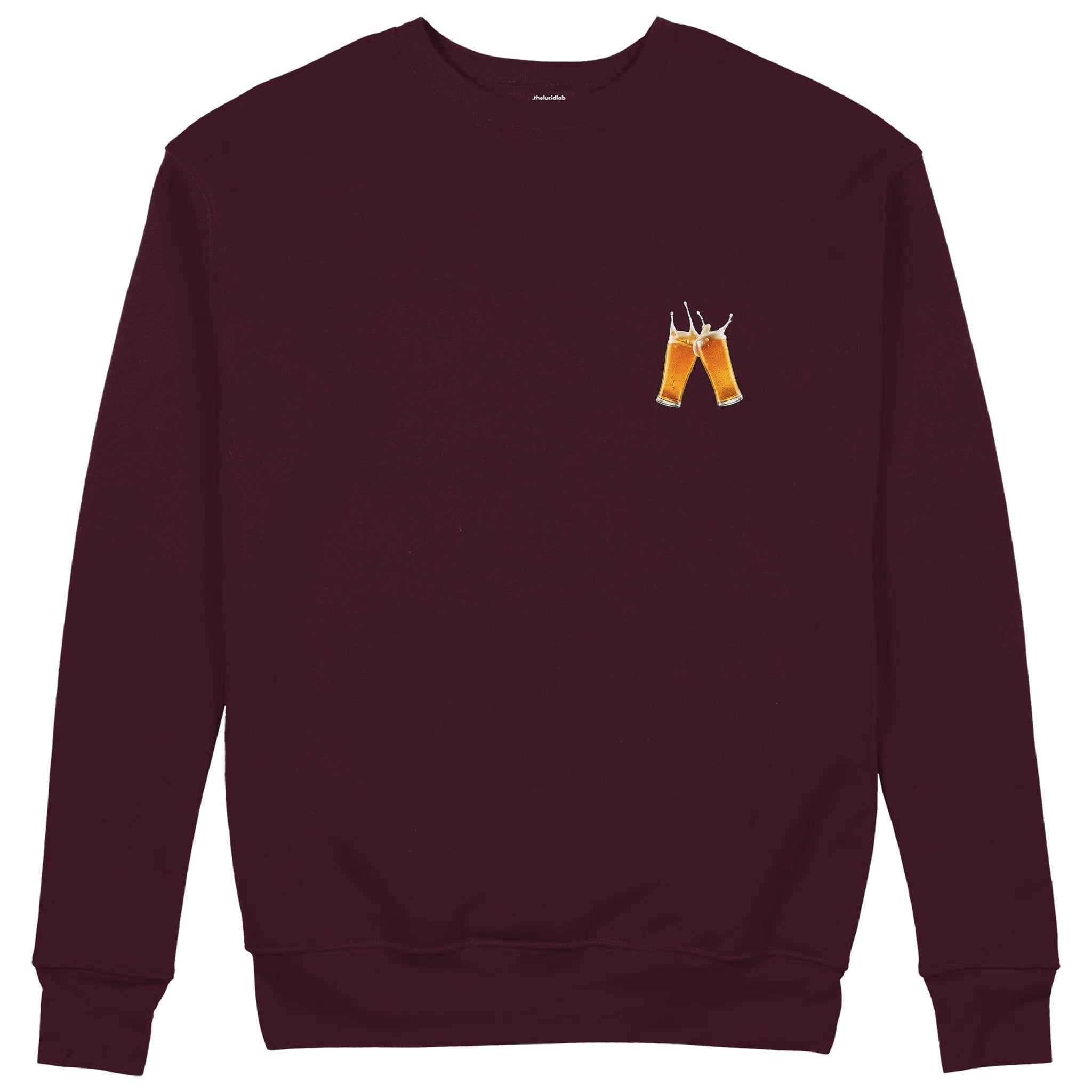Lets Get Beers Tonight Sweatshirt — Bordo — Görsel 2
