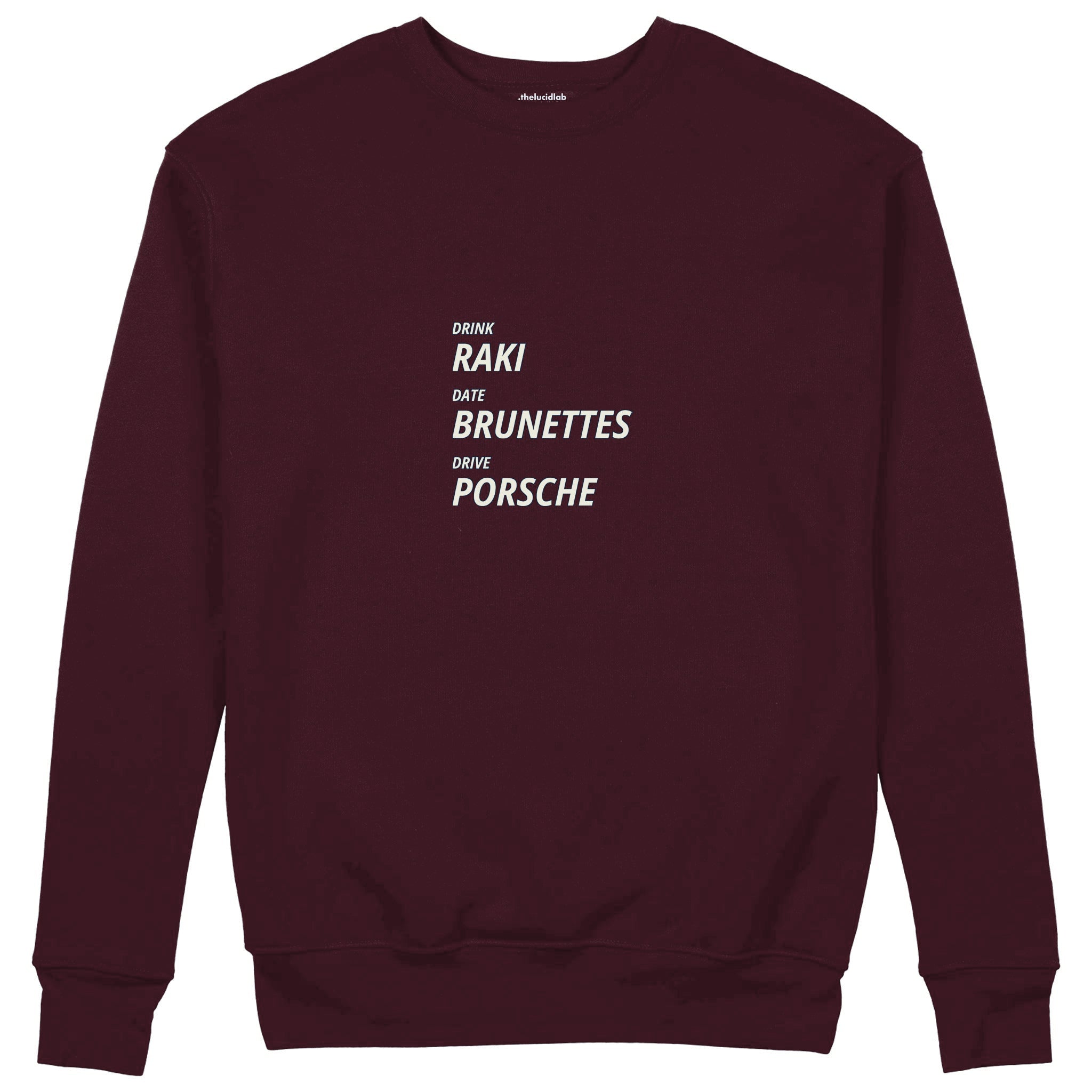 Drink Date Drive Sweatshirt — Bordo — Görsel 1