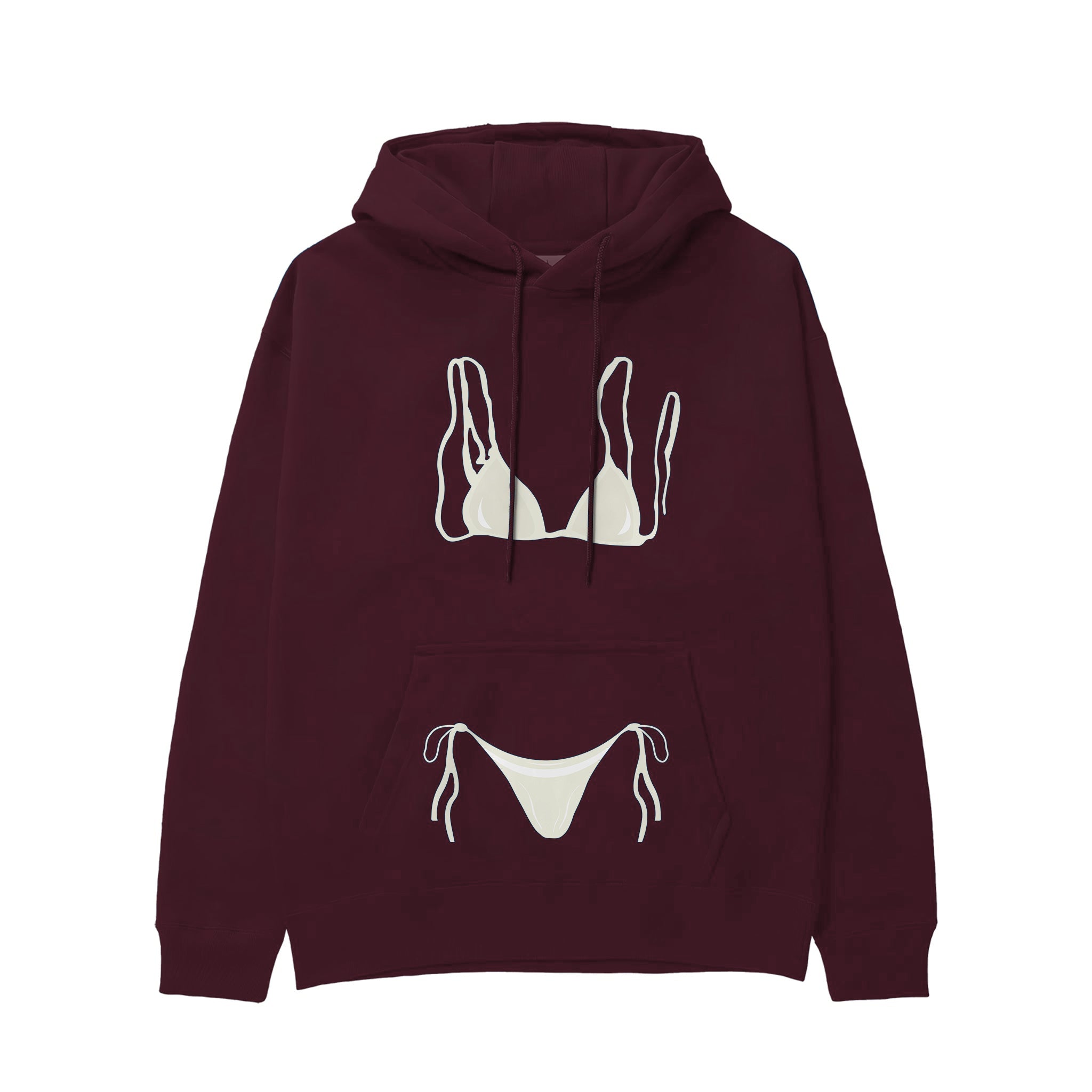 White Bikini Hoodie — Bordo — Görsel 1