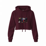 Michael Jordan Chicago Bulls 1997 Crop Hoodie — Bordo — Görsel 1