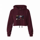 Michael Jordan Chicago Bulls 1997 Crop Hoodie — Bordo — Görsel 1