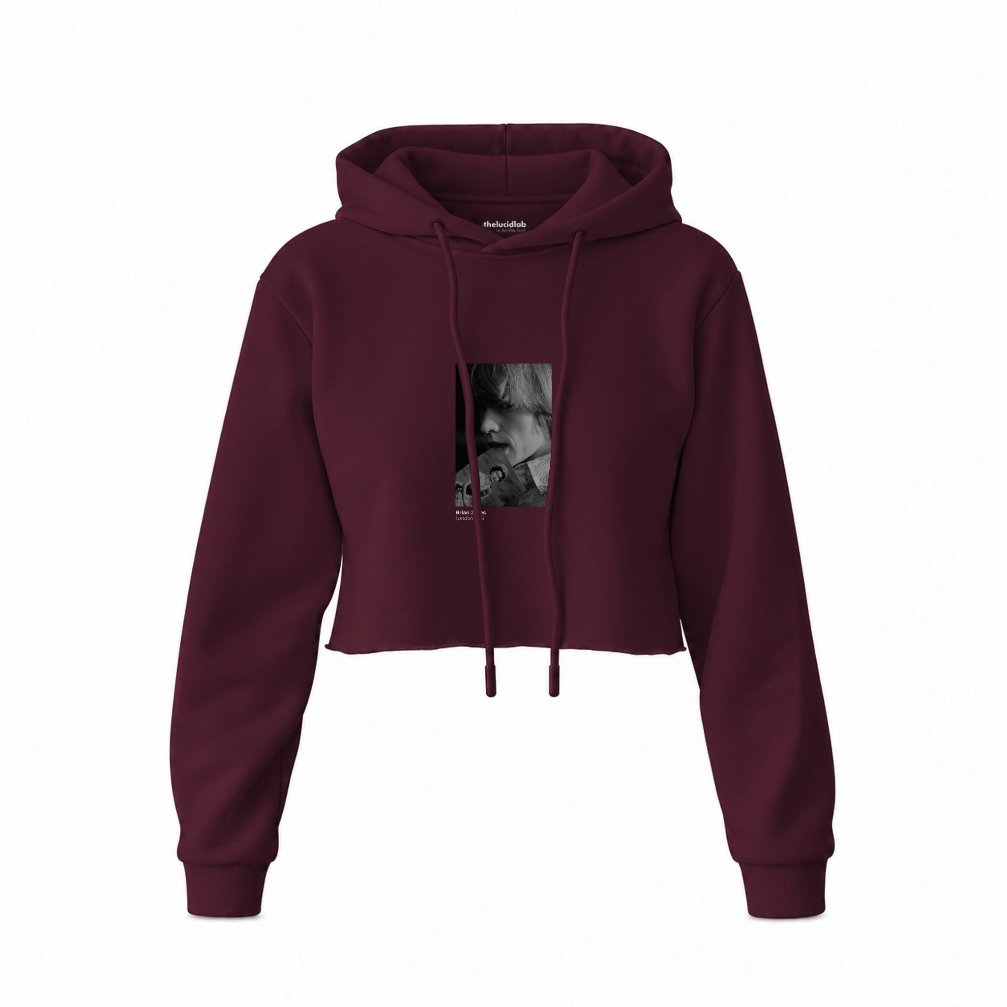 Brian Jones London 1966 Crop Hoodie — Bordo — Görsel 1