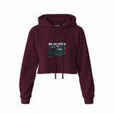The Green Wave Crop Hoodie — Bordo — Görsel 1