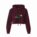 Nighthawks Crop Hoodie — Bordo — Görsel 1