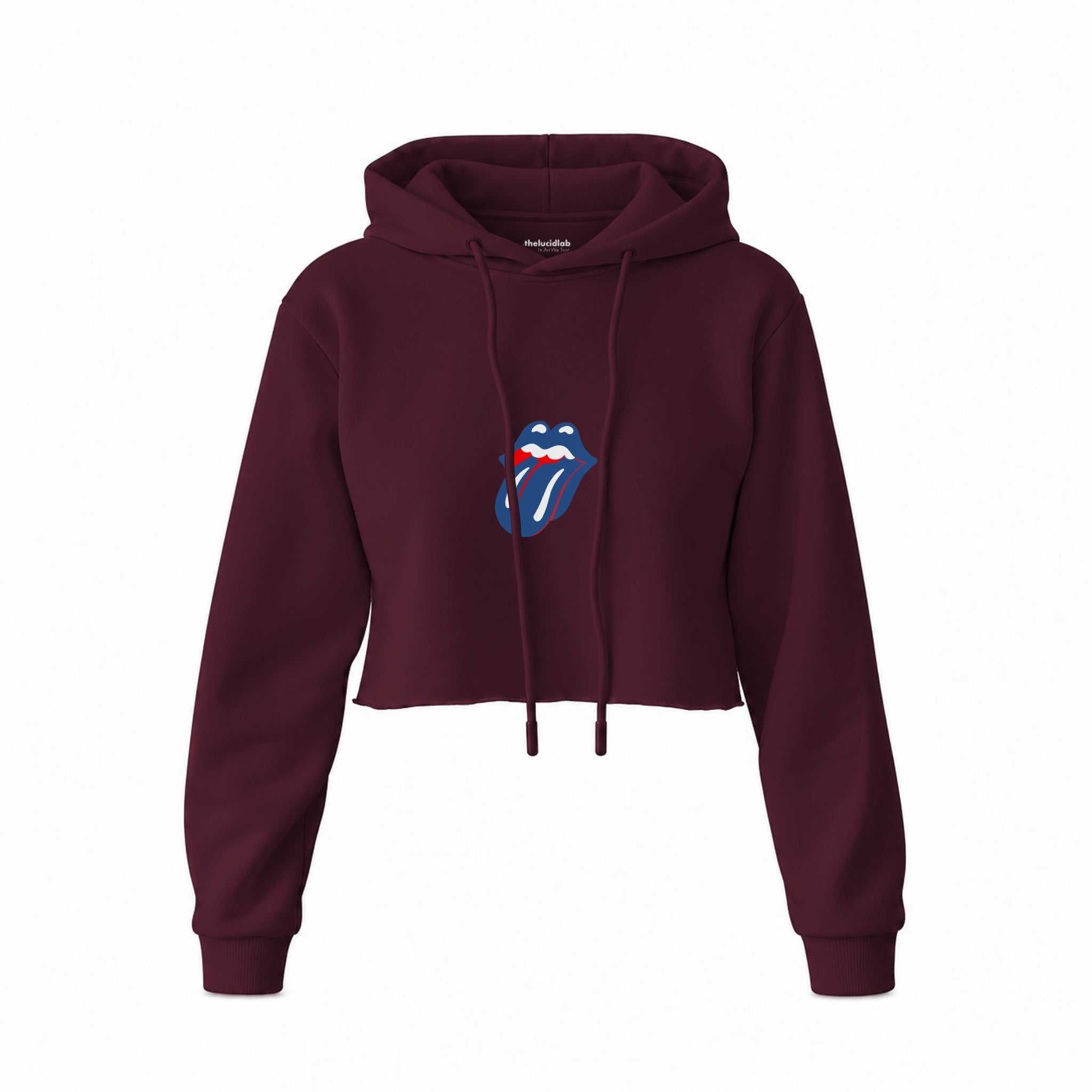 The Rolling Stones Blue Crop Hoodie — Bordo — Görsel 1