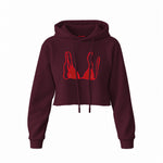 Red Bikini Crop Hoodie — Bordo — Görsel 1