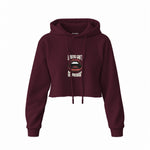 Mouths Can't Get Pregnant Crop Hoodie — Bordo — Görsel 1