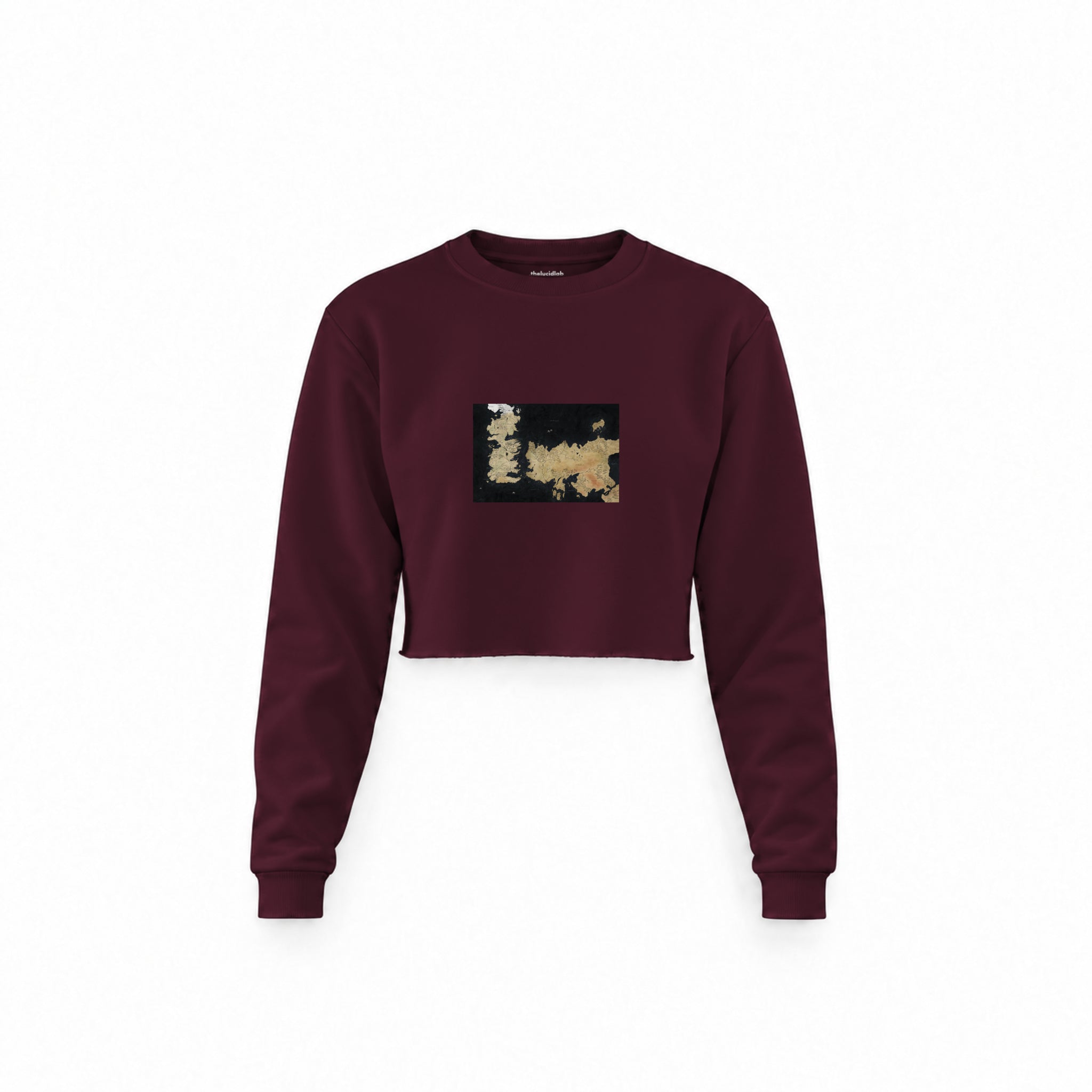 Game Of Thrones Map Crop Sweatshirt — Bordo — Görsel 1