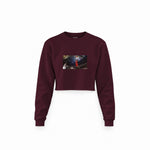 Michael Jordan Chicago Bulls 1997 Crop Sweatshirt — Bordo — Görsel 1