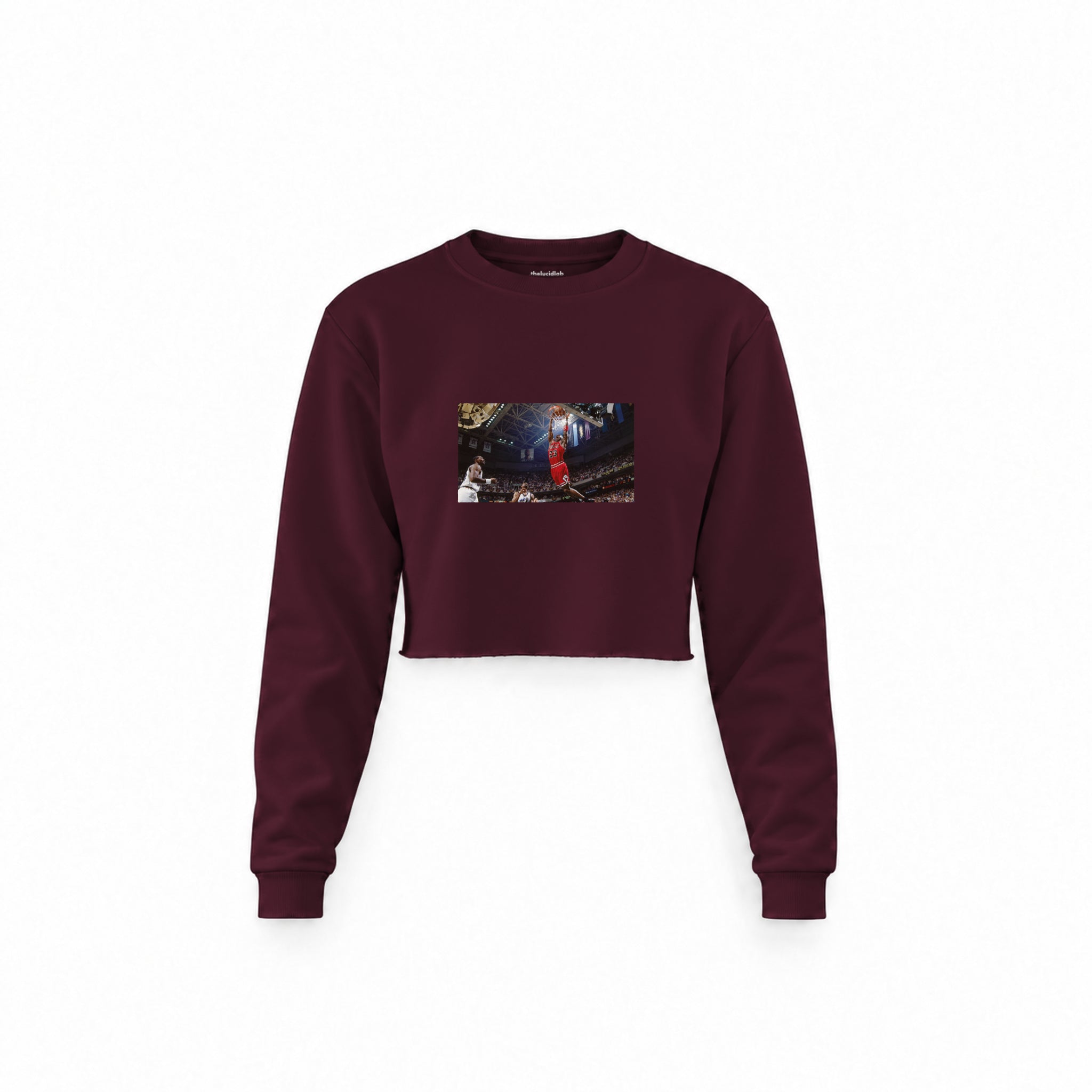 Michael Jordan Chicago Bulls 1997 Crop Sweatshirt — Bordo — Görsel 1
