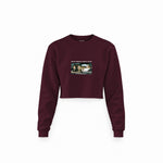Make America Great Again Crop Sweatshirt — Bordo — Görsel 1