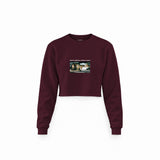 Make America Great Again Crop Sweatshirt — Bordo — Görsel 1
