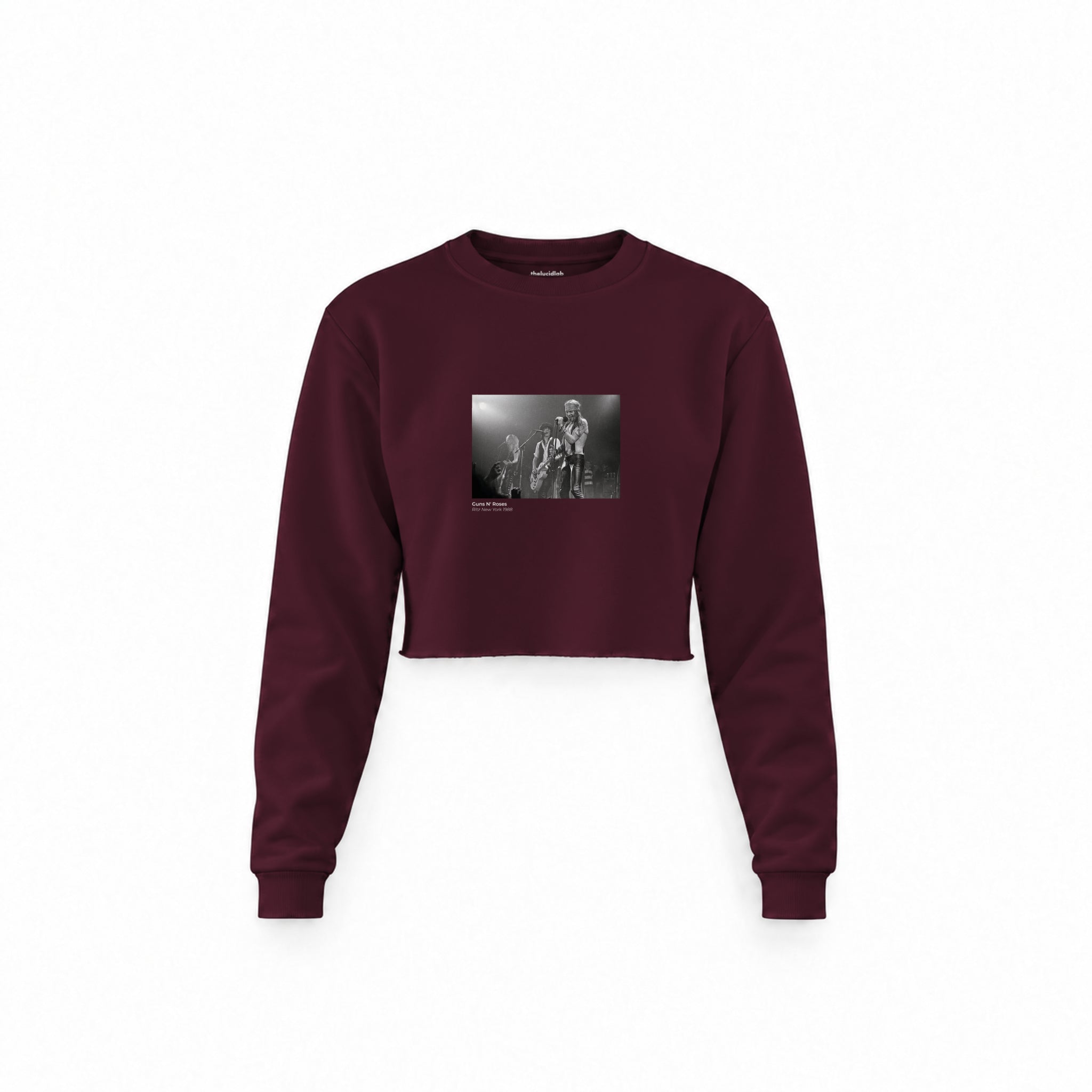 Guns N’ Roses Ritz New York 1988 Crop Sweatshirt — Bordo — Görsel 1