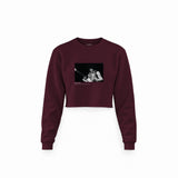 Jimi Hendrix Falkoner Centret Copenhagen 1969 Crop Sweatshirt — Bordo — Görsel 1