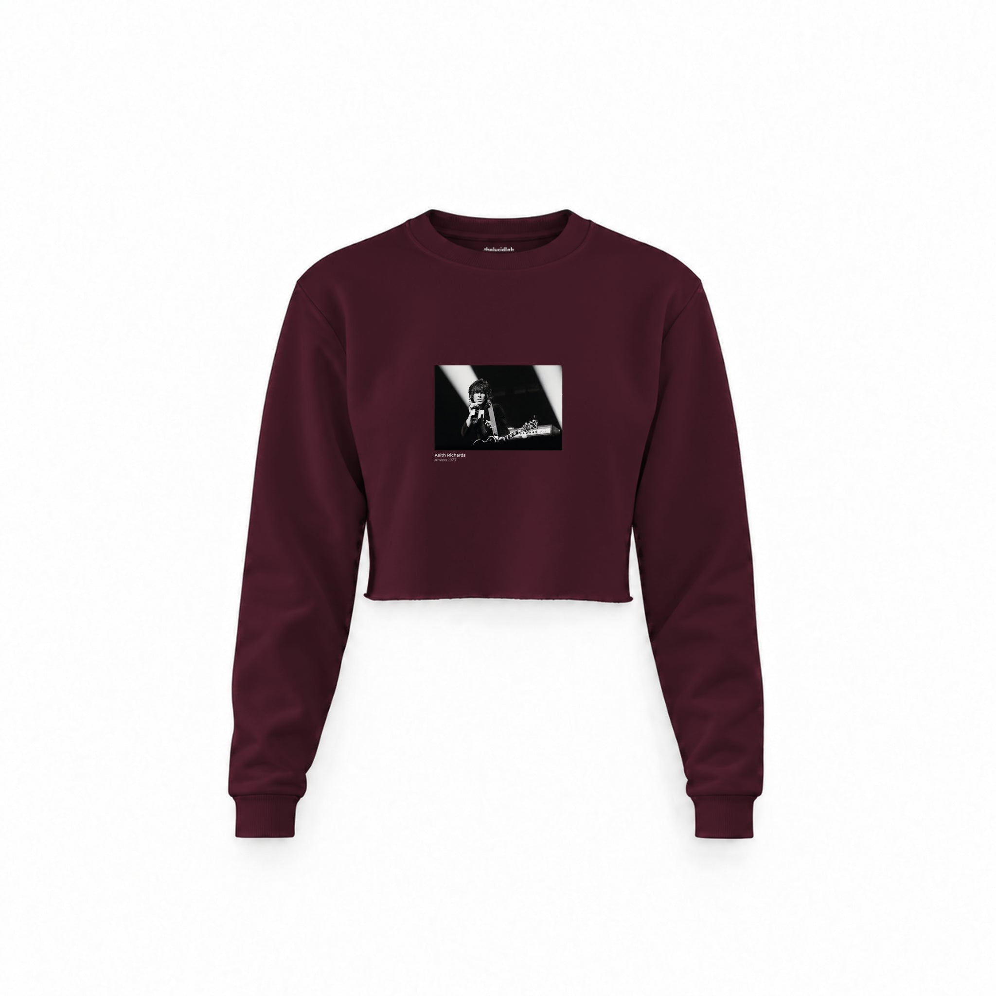 Keith Richards Anvers 1973 Crop Sweatshirt — Bordo — Görsel 1