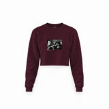 Led Zeppelin Limo Los Angeles 1971 Crop Sweatshirt — Bordo — Görsel 1