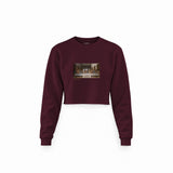 Son Akşam Yemeği Crop Sweatshirt — Bordo — Görsel 1