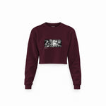 Guernica Crop Sweatshirt — Bordo — Görsel 1