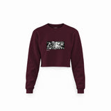 Guernica Crop Sweatshirt — Bordo — Görsel 1