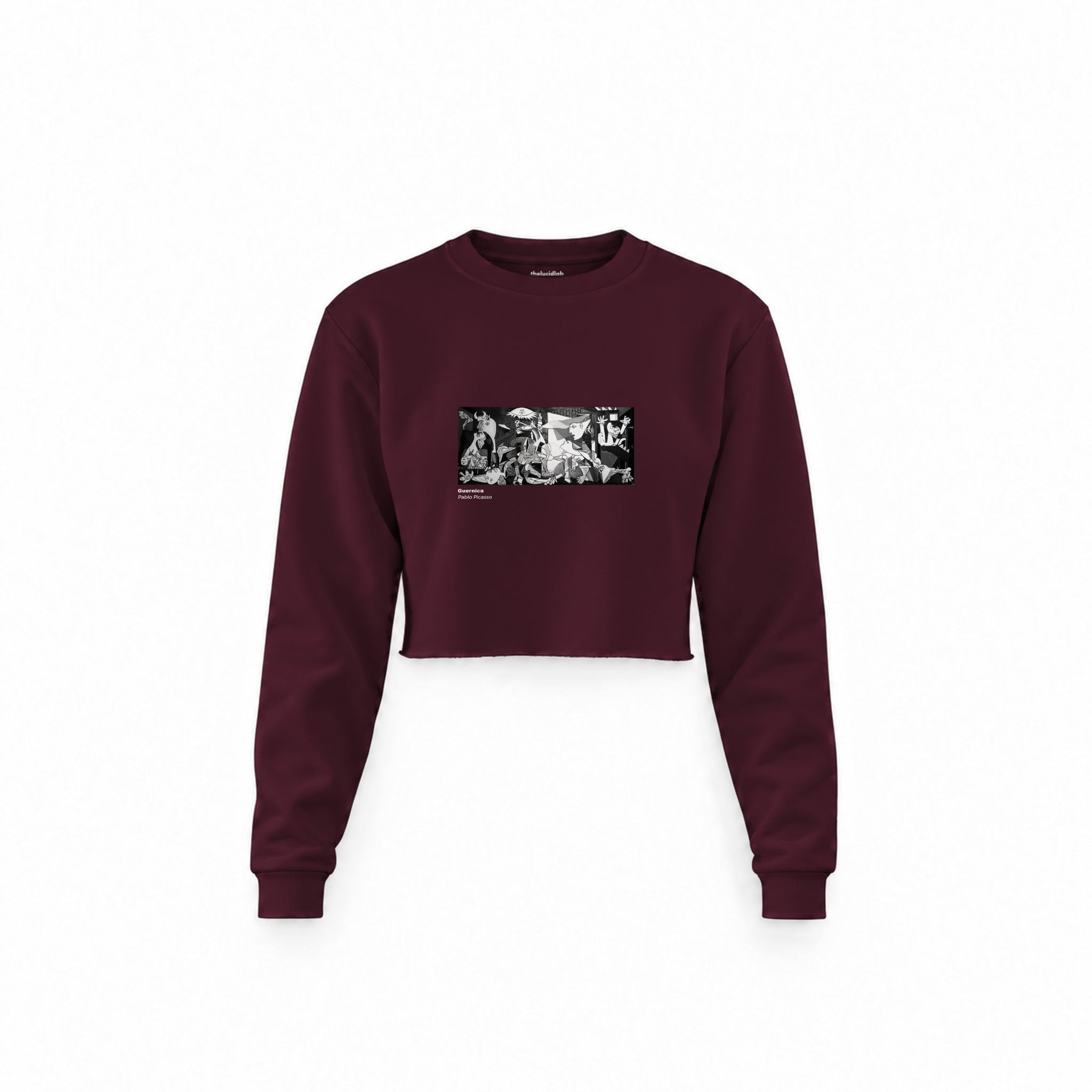 Guernica Crop Sweatshirt — Bordo — Görsel 1