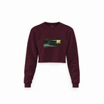 Nighthawks Crop Sweatshirt — Bordo — Görsel 1