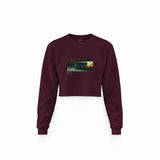 Nighthawks Crop Sweatshirt — Bordo — Görsel 1