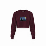 The Starry Night Crop Sweatshirt — Bordo — Görsel 1