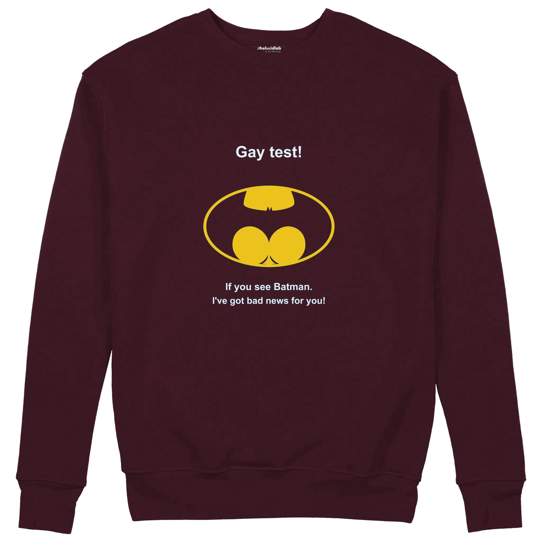 Gay Test - Batman Sweatshirt — Bordo — Görsel 2