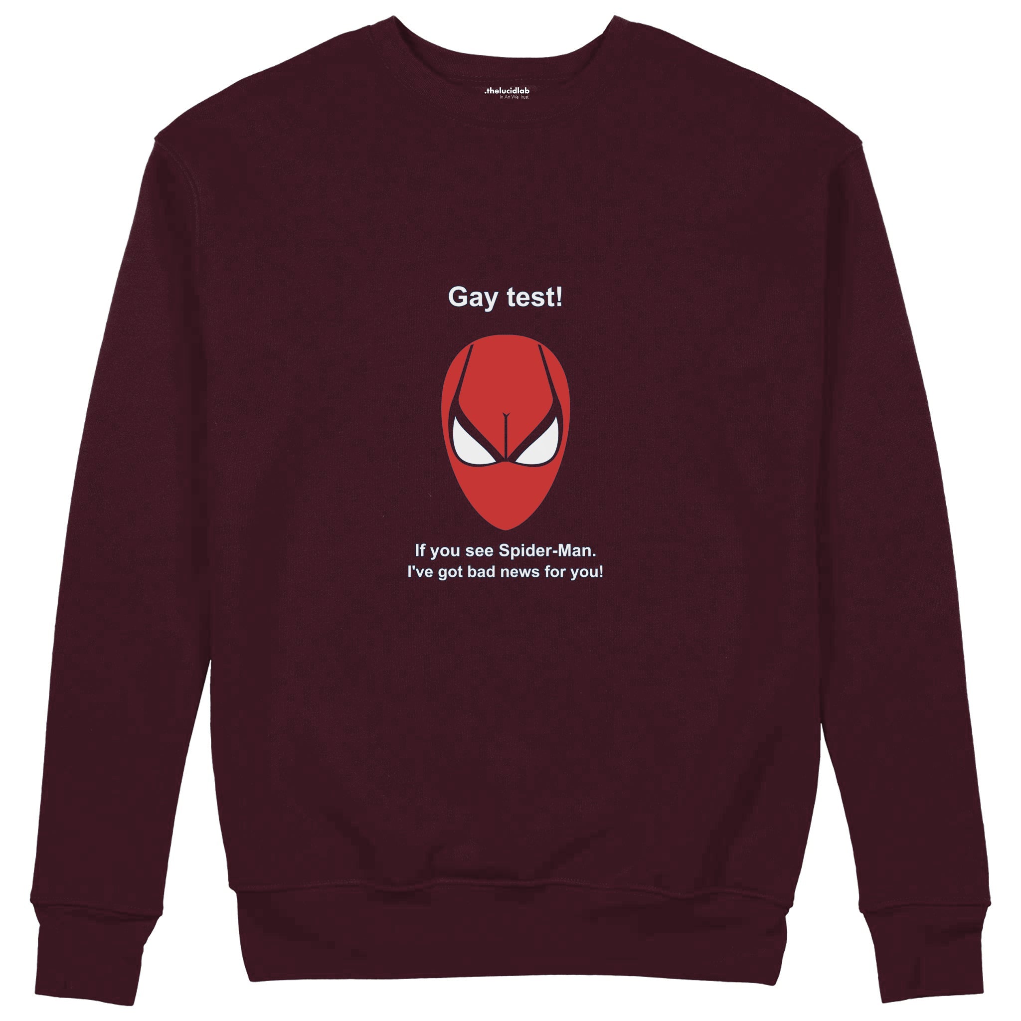 Gay Test - Spider-Man Sweatshirt — Bordo — Görsel 2