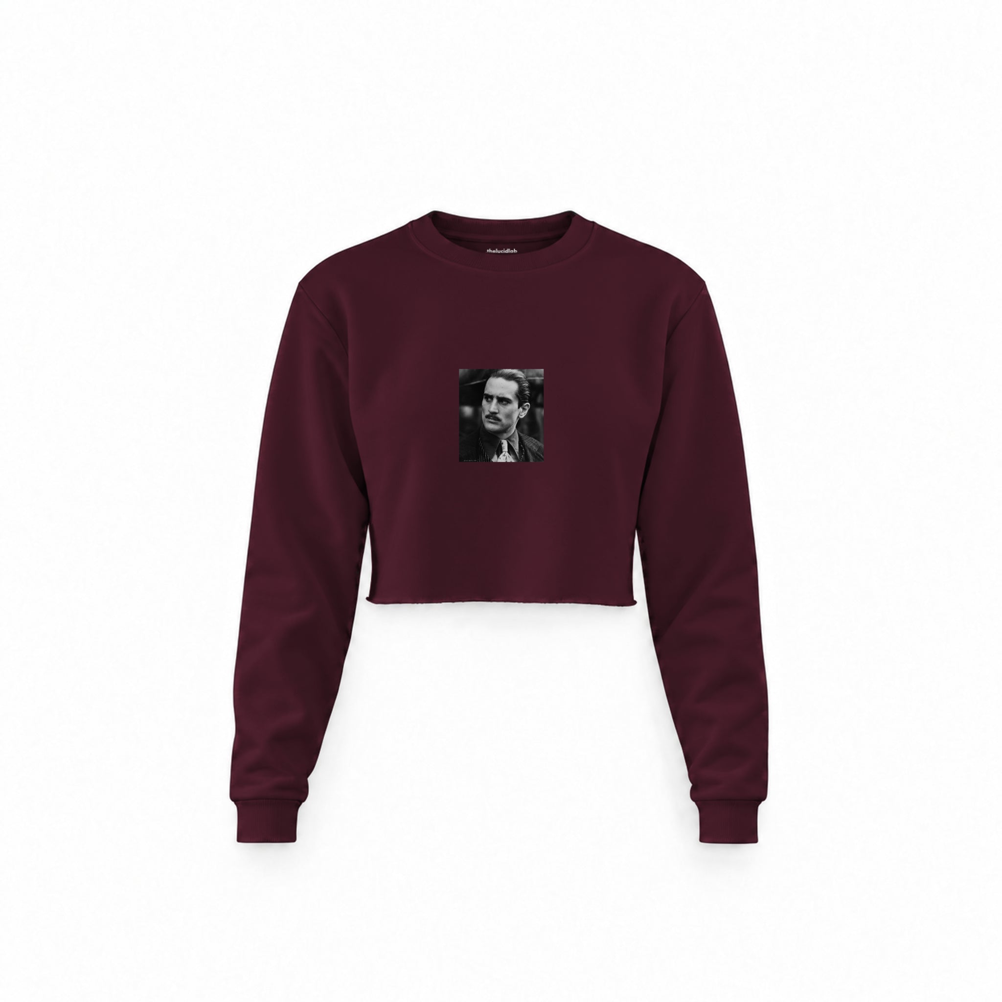 Vito Corleone Crop Sweatshirt — Bordo — Görsel 1