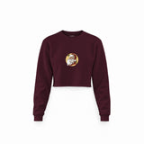 Vintage Santa Portrait Crop Sweatshirt — Bordo — Görsel 1