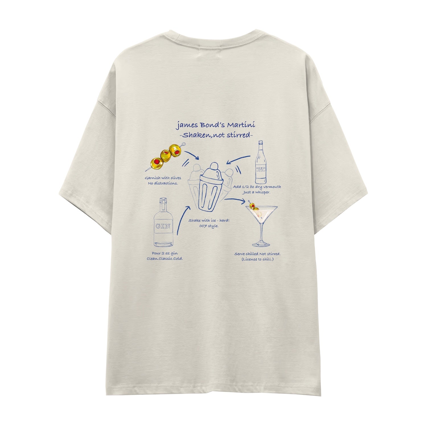 James Bond's Martini Oversize Tişört