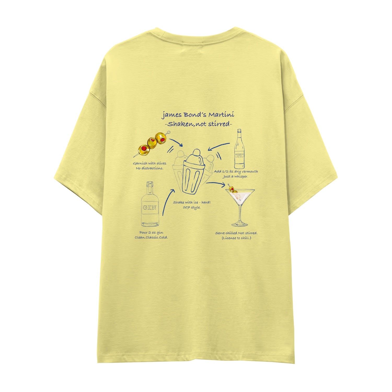 James Bond's Martini Oversize Tişört