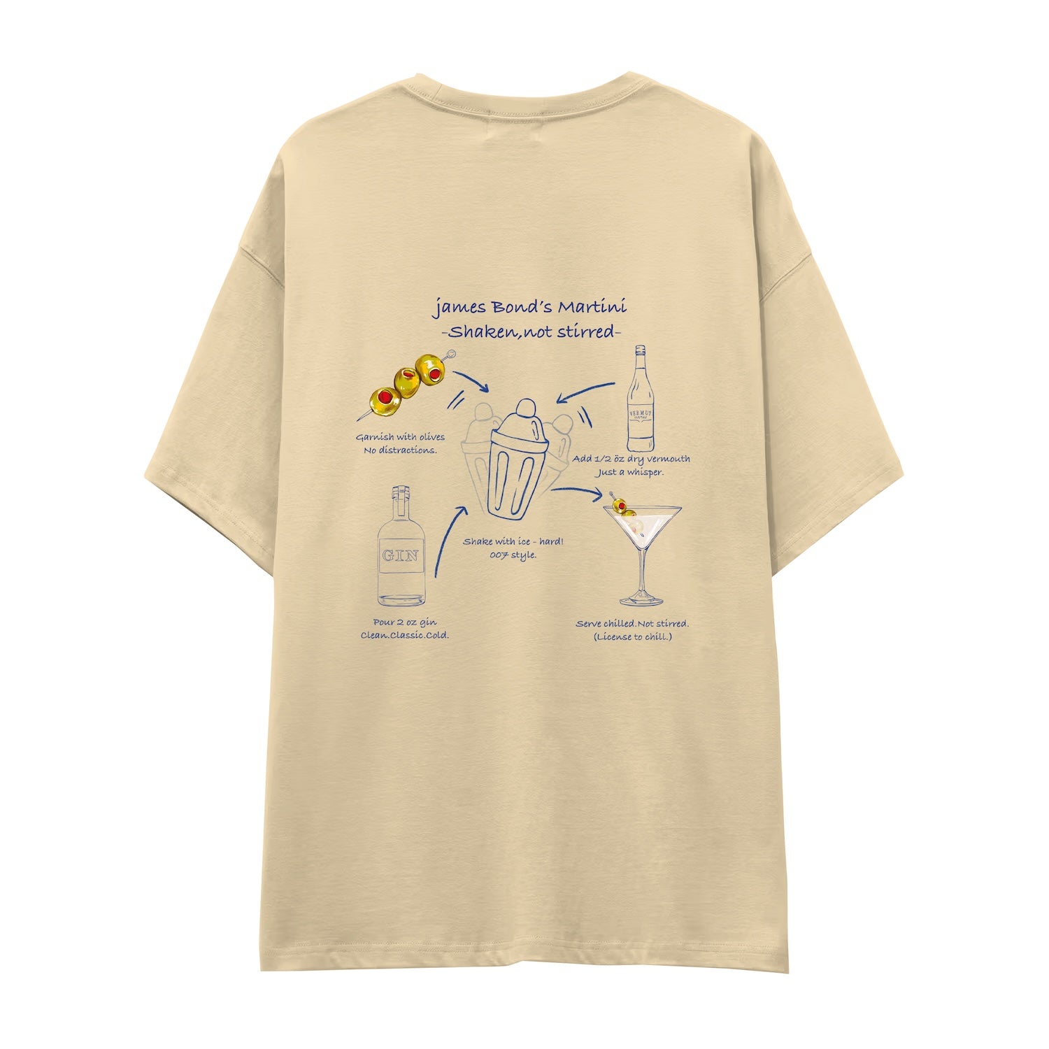 James Bond's Martini Oversize Tişört